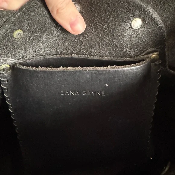 Zana Bayne Large Black Pentagram Leather Handbag - Picture 6 of 7